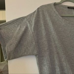 BooHoo casual ribbed a-line grey dress